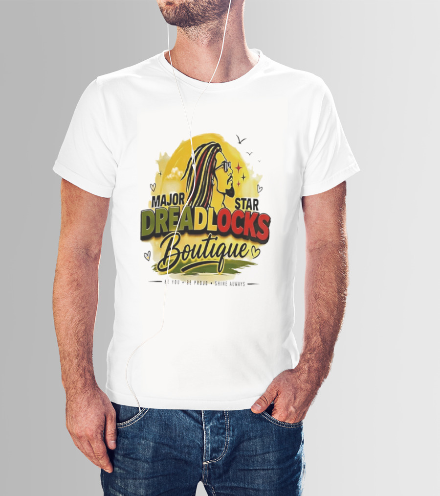 Major Star Dreadlocks Boutique Be You Shine Always Rastafarian Man Profile T-Shirt