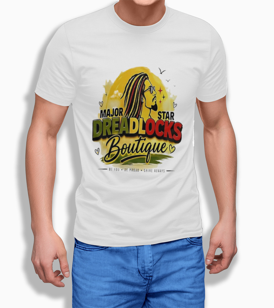 Major Star Dreadlocks Boutique Be You Shine Always Rastafarian Man Profile T-Shirt