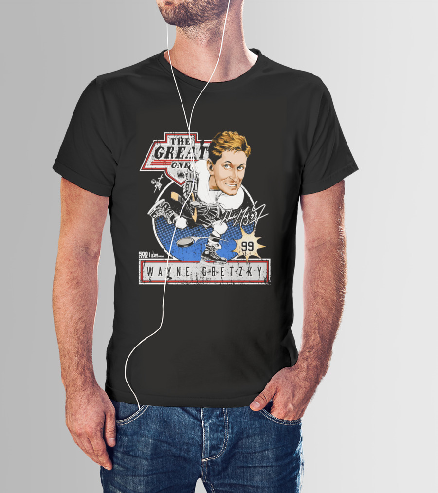 Wayne Gretzky The Great One Los Angeles Kings Caricature Bruce Stark Collection 99 T-Shirt