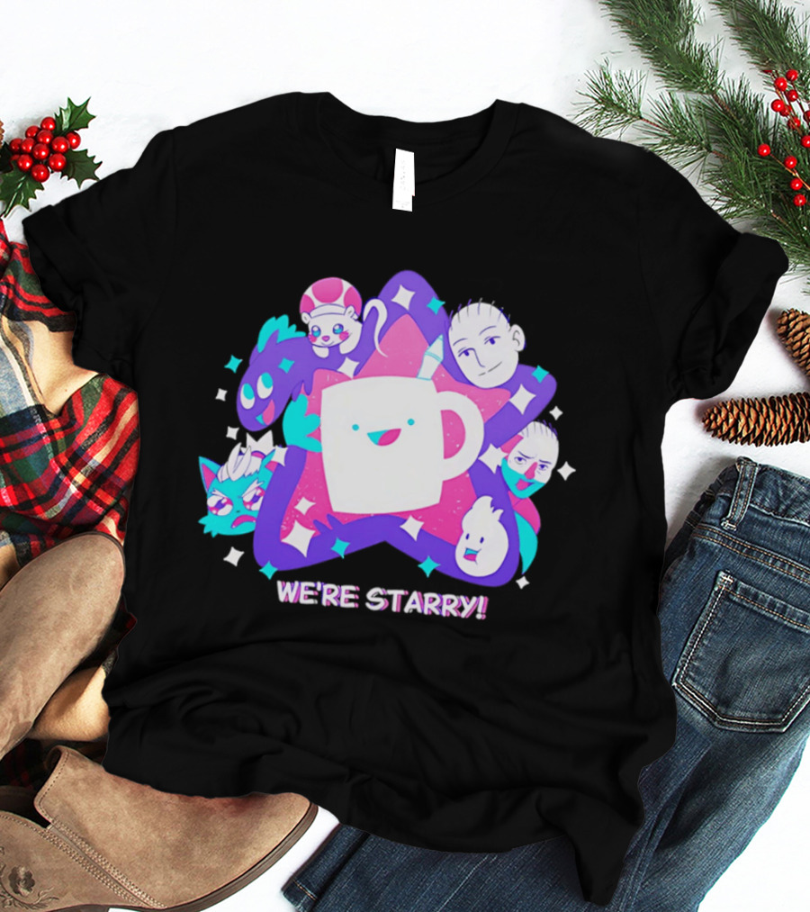 We're Starry Colorful Cartoon Characters And Happy T-Shirt