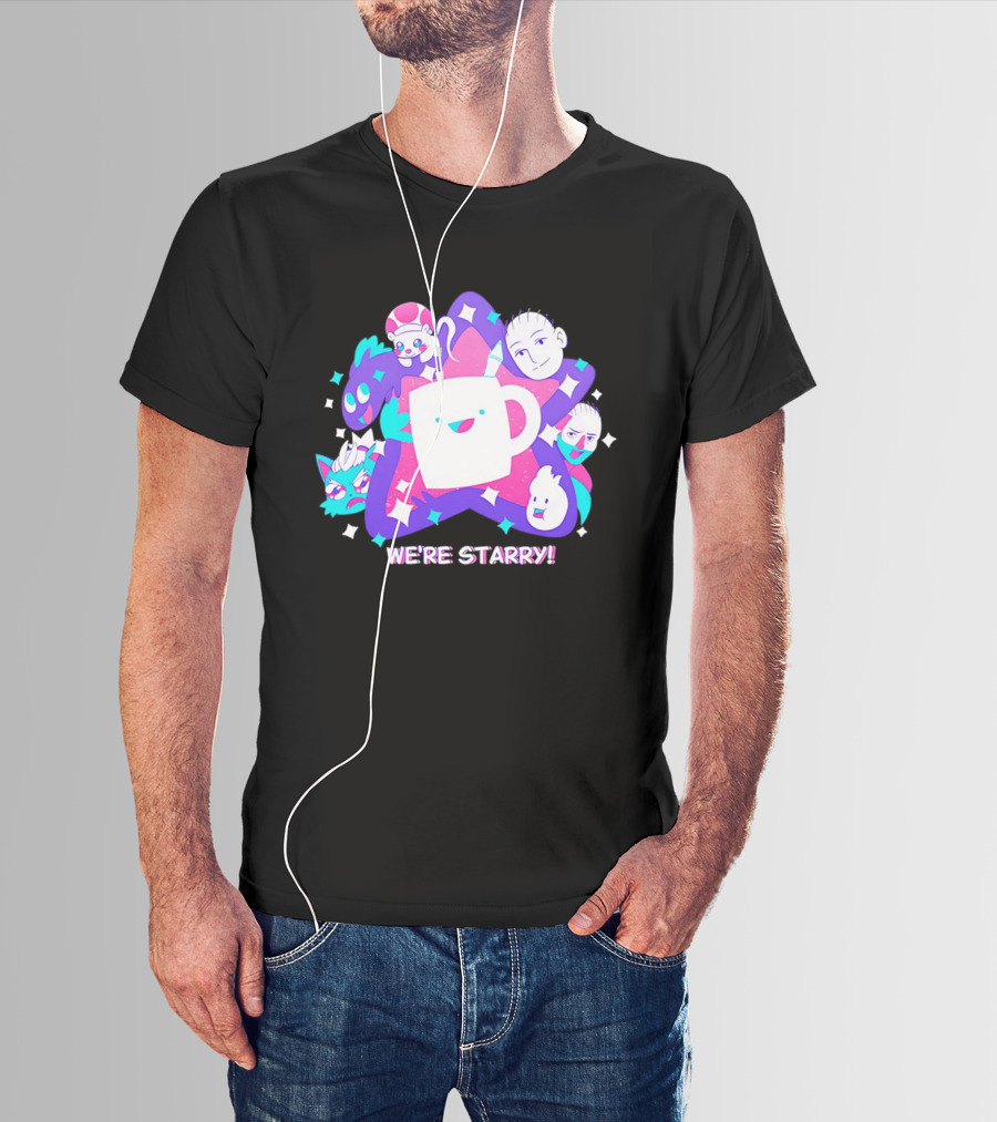 We're Starry Colorful Cartoon Characters And Happy T-Shirt
