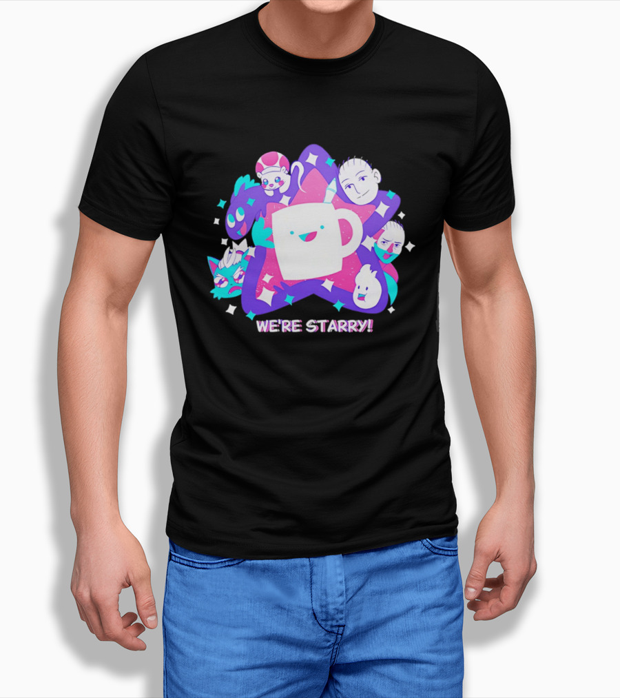 We're Starry Colorful Cartoon Characters And Happy T-Shirt