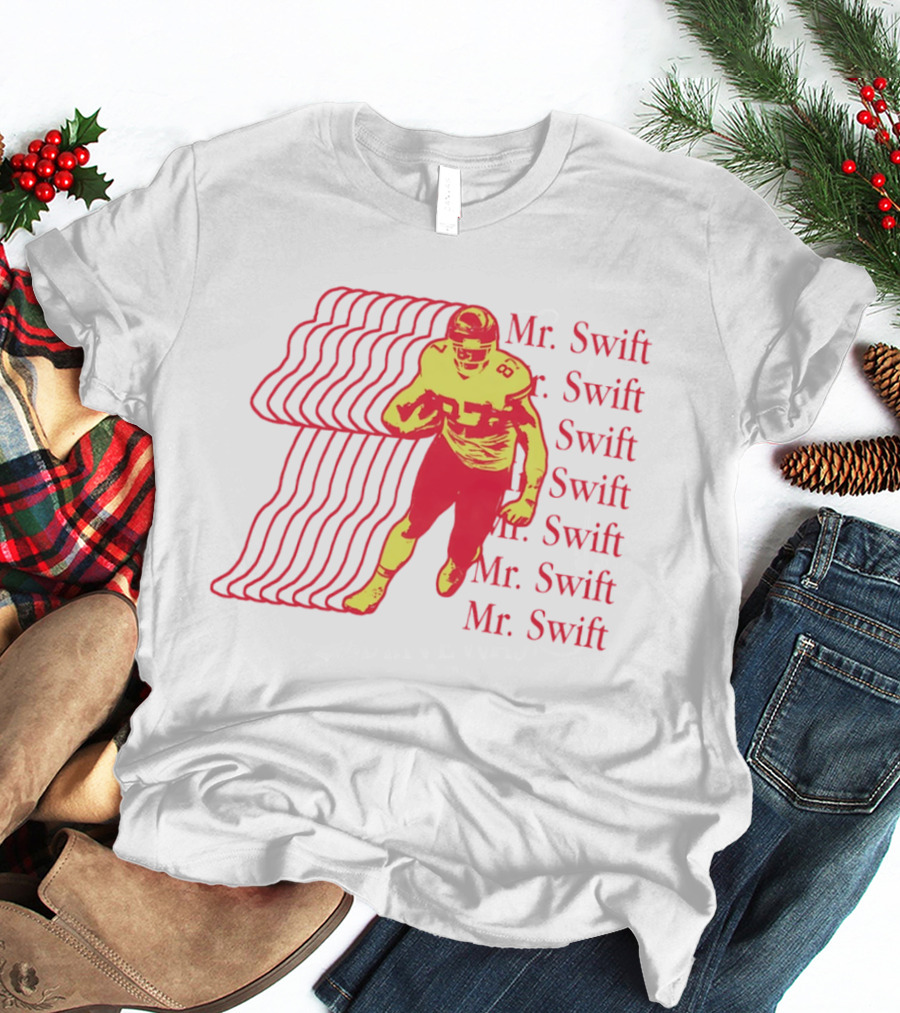 Mr. Swift Travis Kelce Football Player Graphic With Psychedelic Wave T-Shirt