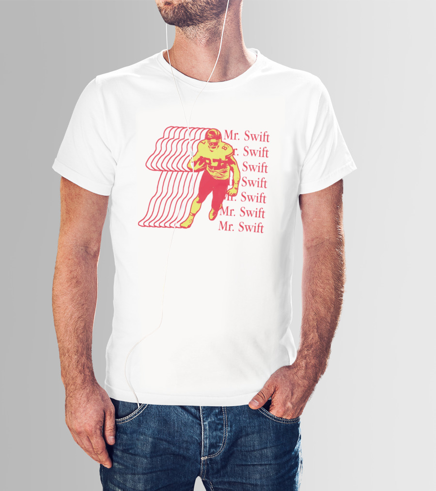 Mr. Swift Travis Kelce Football Player Graphic With Psychedelic Wave T-Shirt