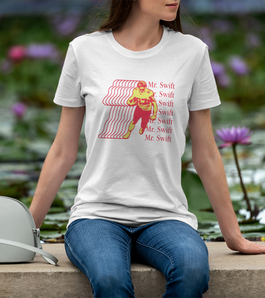 Mr. Swift Travis Kelce Football Player Graphic With Psychedelic Wave T-Shirt