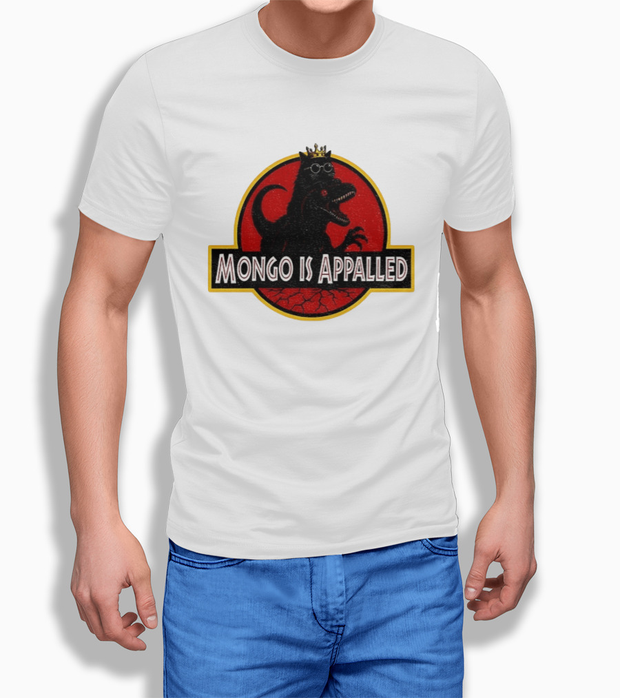 Mongo Is Appalled Dinosaur Crown Sunglasses Red Circle T-Shirt