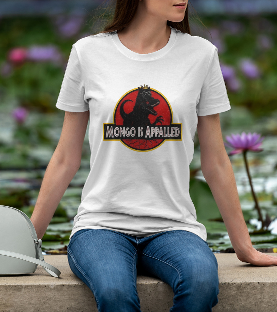 Mongo Is Appalled Dinosaur Crown Sunglasses Red Circle T-Shirt