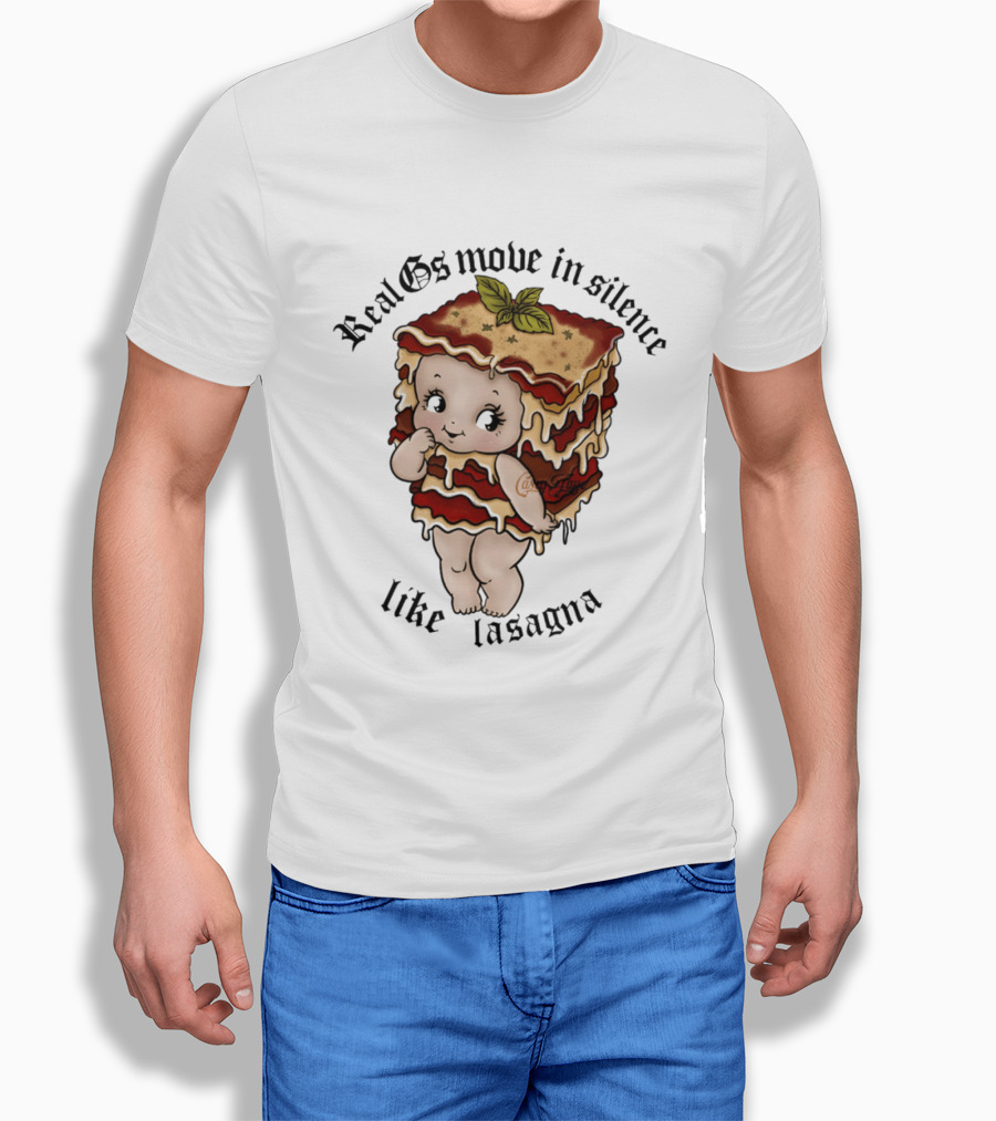 Real Gs Move In Silence Like Lasagna Baby Food Cute Pasta T-Shirt
