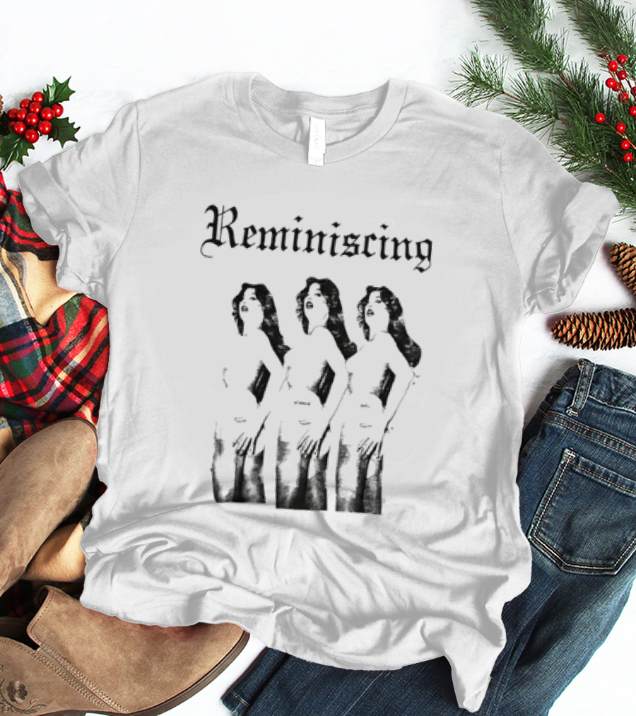 Reminiscing Gothic Three Repeating Pinup Women Halftone T-Shirt