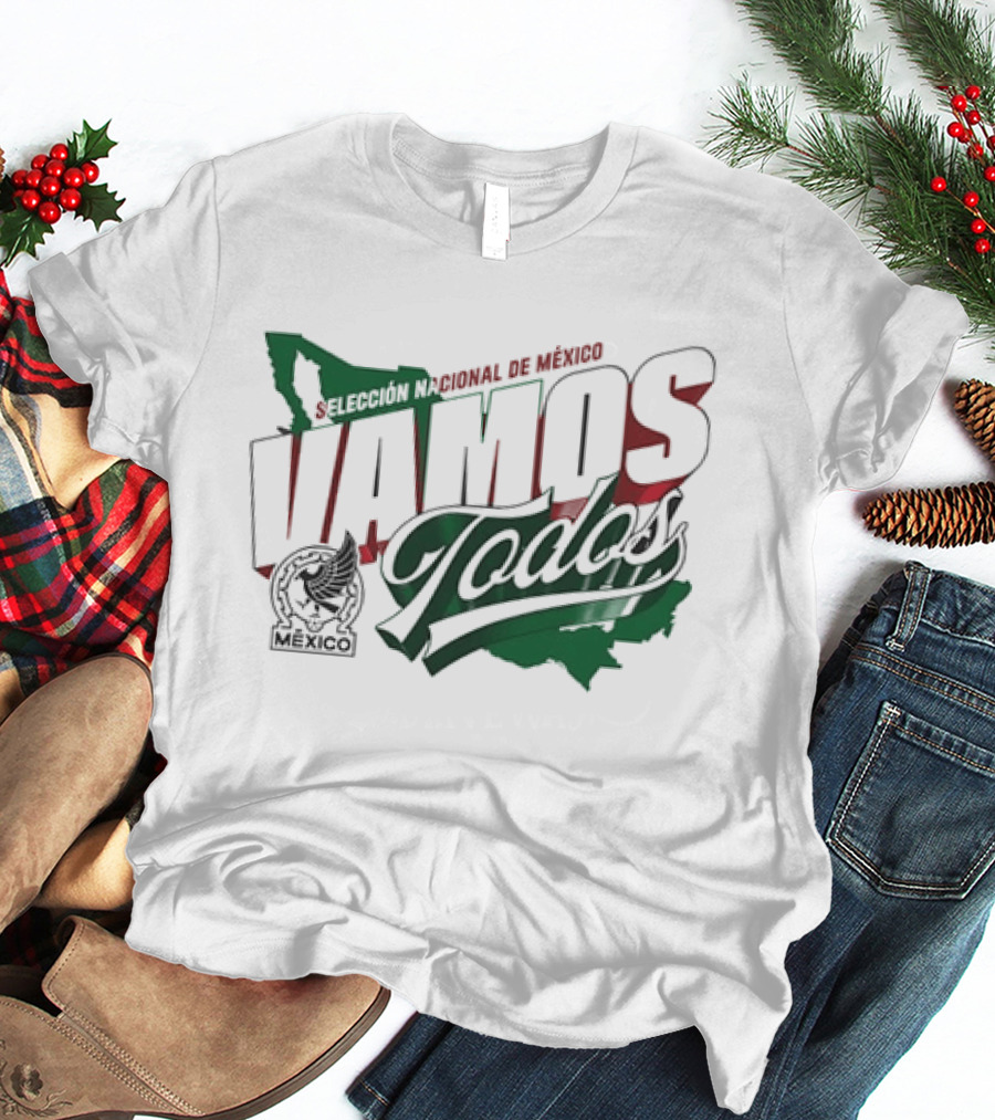 Selección Nacional De México Vamos Todos Map Crest T-Shirt