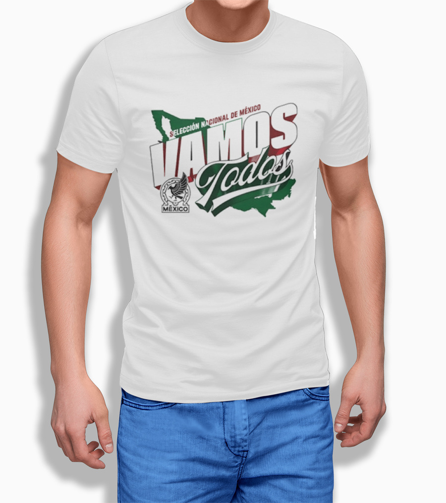 Selección Nacional De México Vamos Todos Map Crest T-Shirt