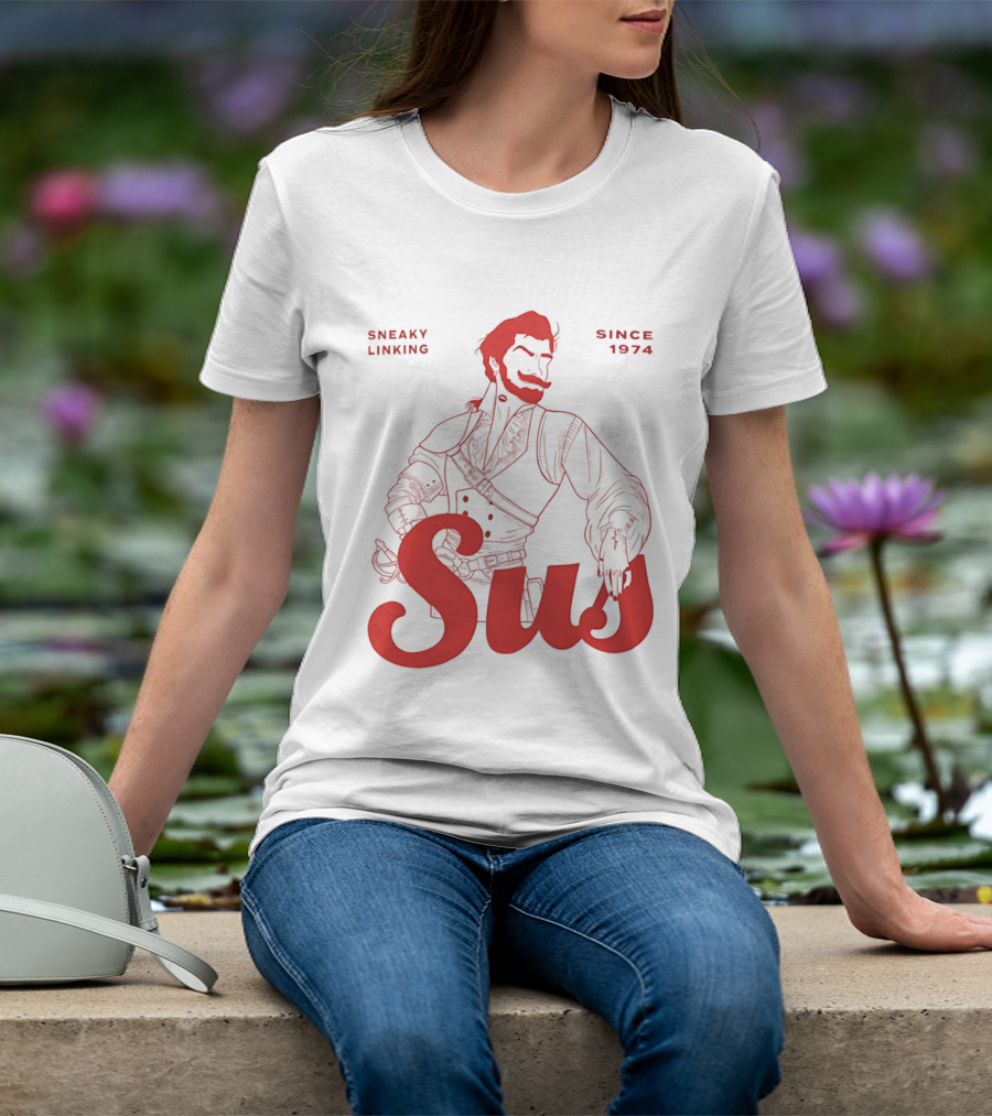 Sneaky Linking Since 1974 Sus Man Red Western T-Shirt