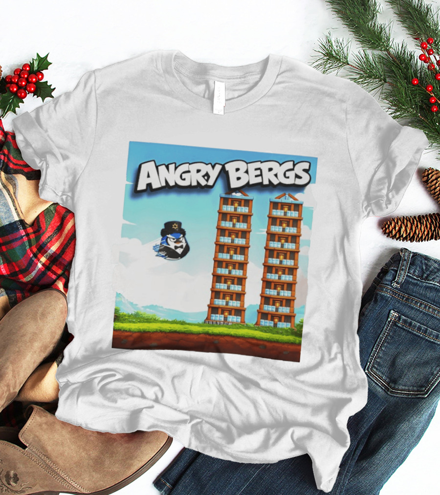 Angry Bergs Funny Parody Building Smash блоки Stack Game T-Shirt