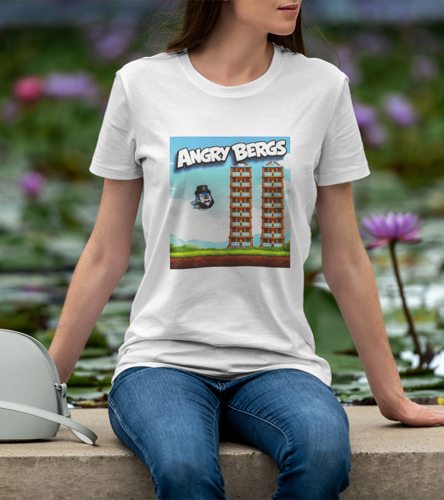 Angry Bergs Funny Parody Building Smash блоки Stack Game T-Shirt