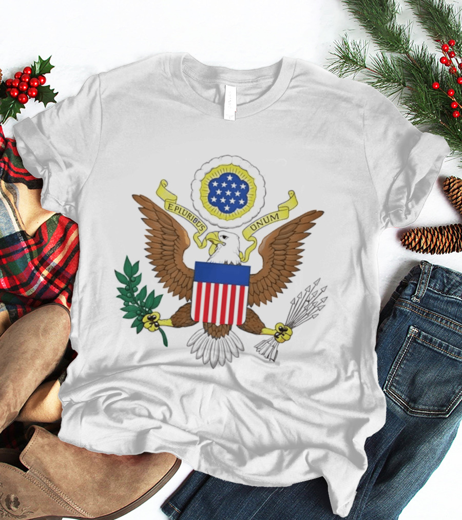 E Pluribus Unum Bald Eagle Olive Branch United States T-Shirt