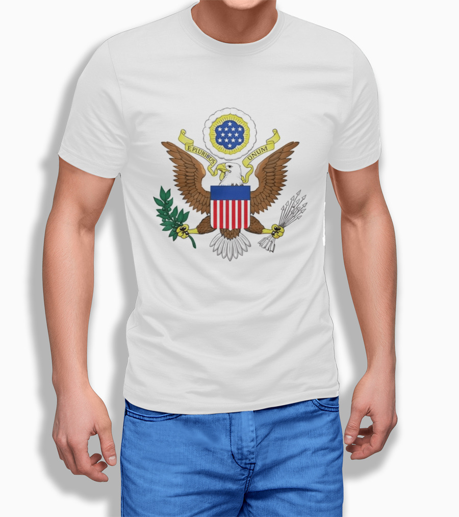 E Pluribus Unum Bald Eagle Olive Branch United States T-Shirt