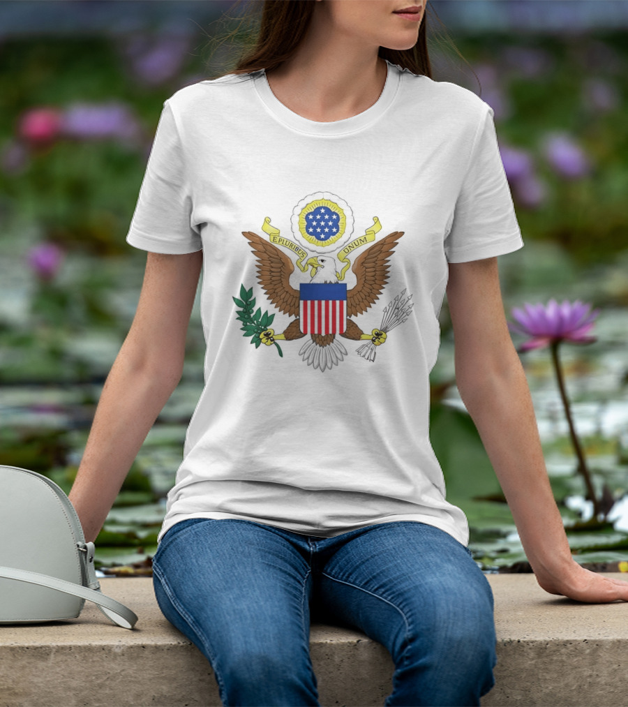 E Pluribus Unum Bald Eagle Olive Branch United States T-Shirt