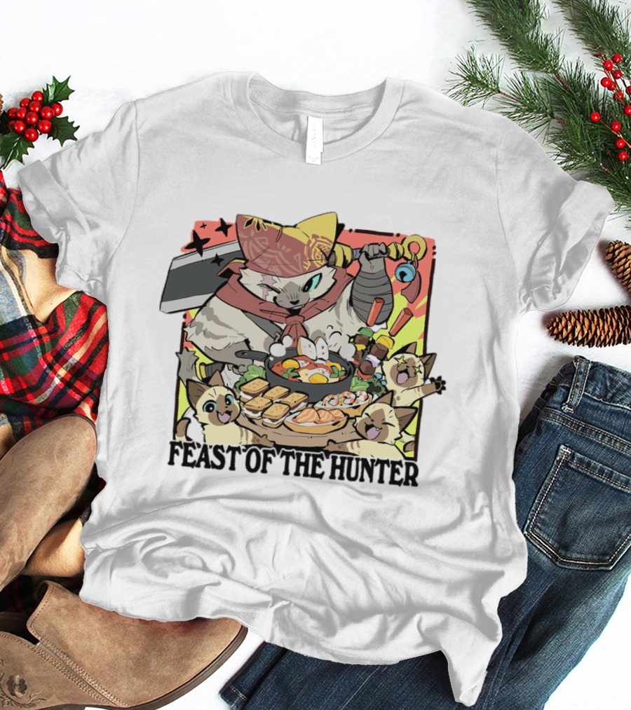 Feast Of The Hunter Cats Cooking Sushi And Food Celebration T-Shirt