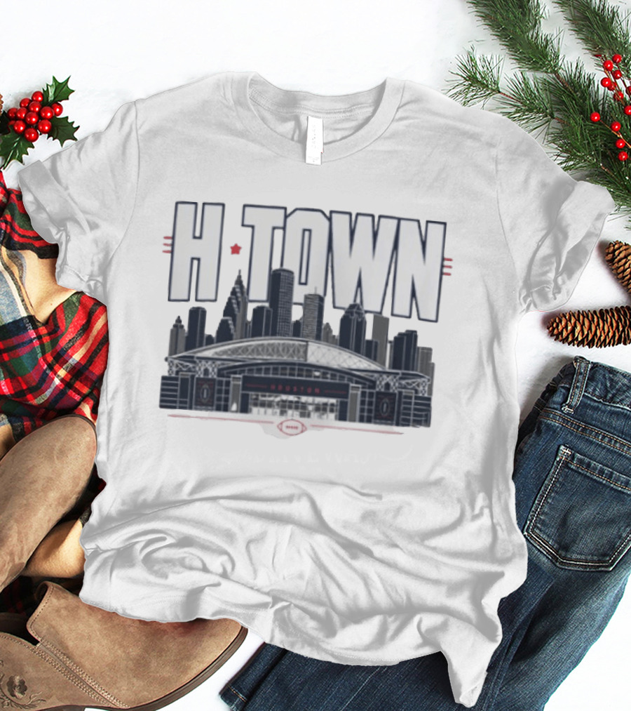 H Town Houston Texas Skyline Football Stadium T-Shirt