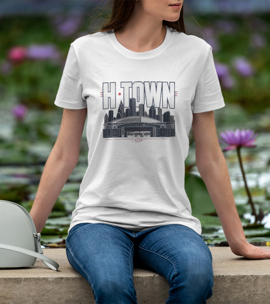 H Town Houston Texas Skyline Football Stadium T-Shirt