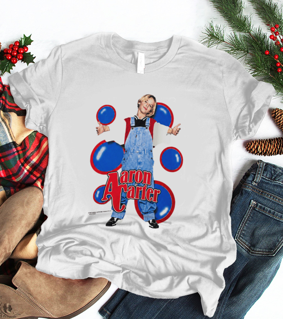 Aaron Carter Overalls Blue Red Circles Fashion T-Shirt