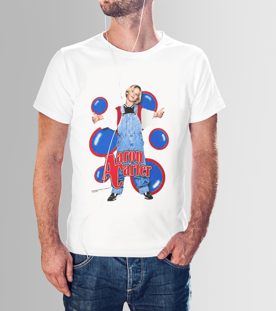 Aaron Carter Overalls Blue Red Circles Fashion T-Shirt