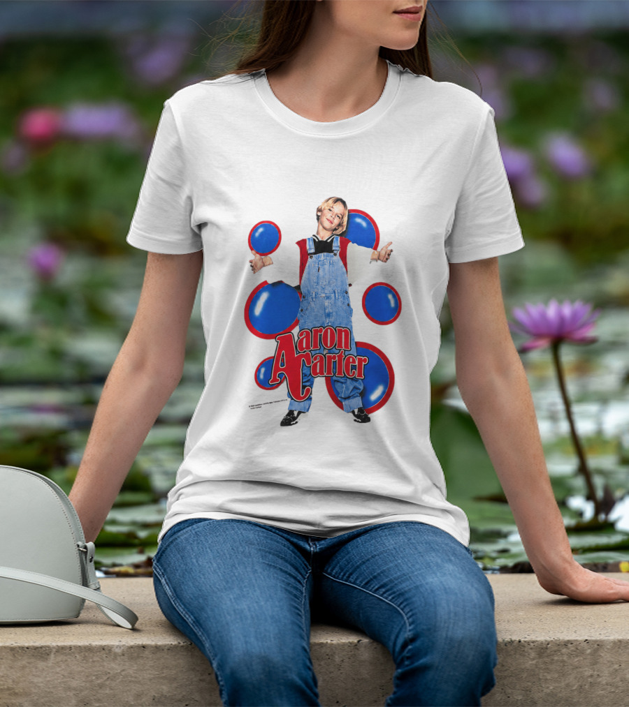 Aaron Carter Overalls Blue Red Circles Fashion T-Shirt