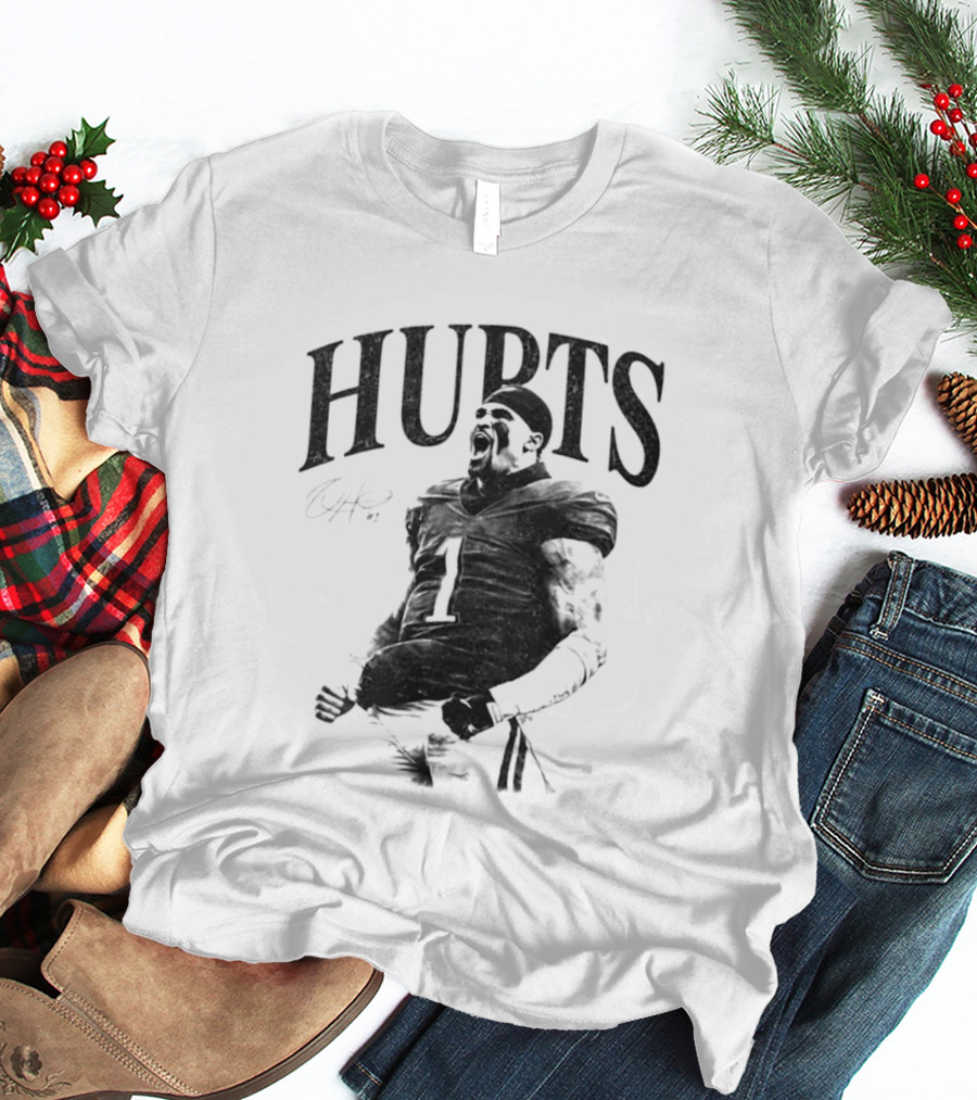 Jalen Hurts Philadelphia Eagles Number One Signature Football Player T-Shirt