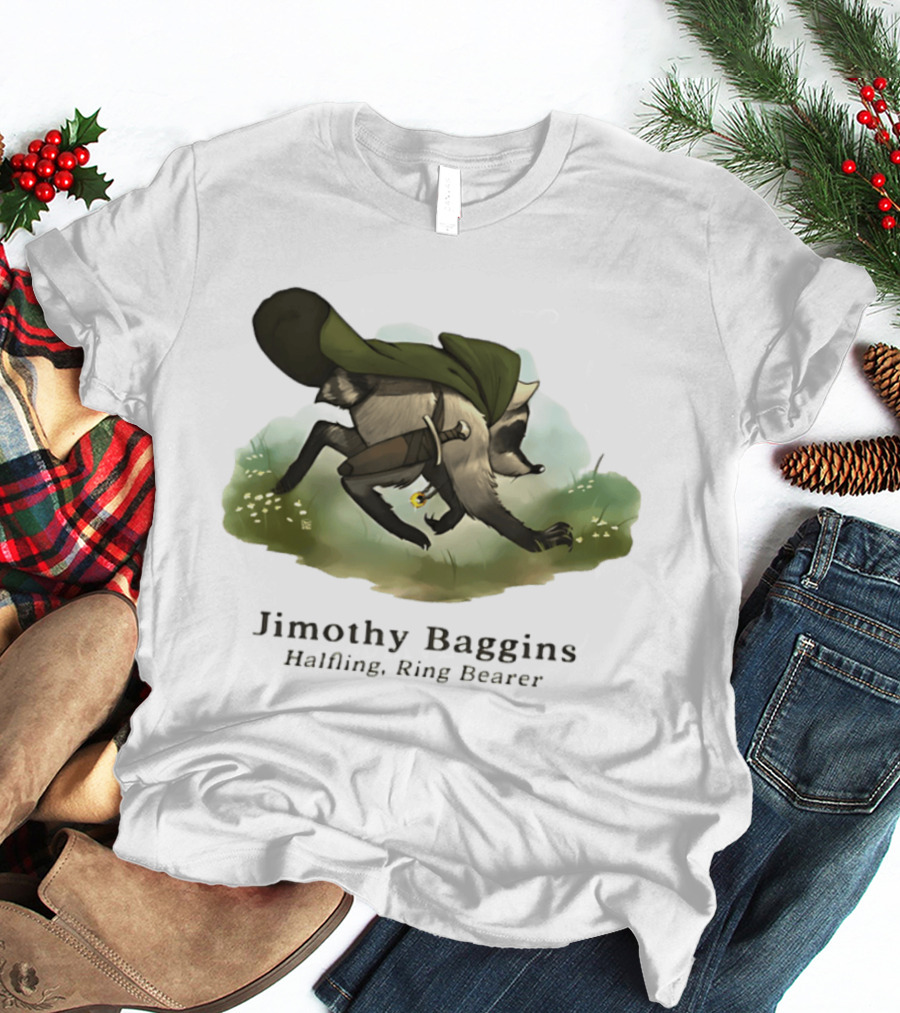 Jimothy Baggins Halfling Ring Bearer Raccoon Adventure T-Shirt