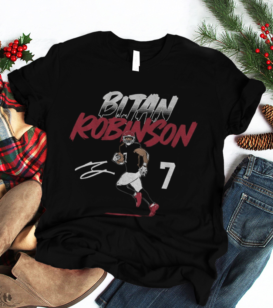 Bijan Robinson Atlanta Football Number 7 Signature T-Shirt