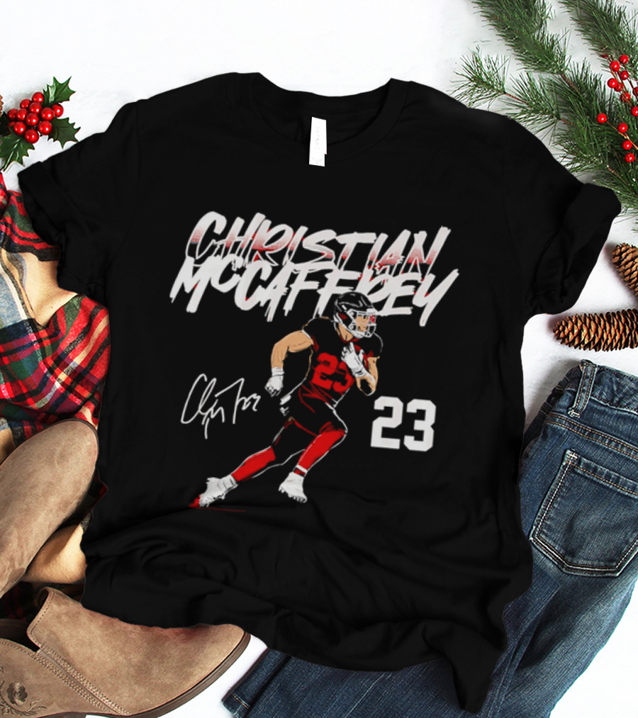 Christian Mccaffrey Signature 23 Football Running Back T-Shirt