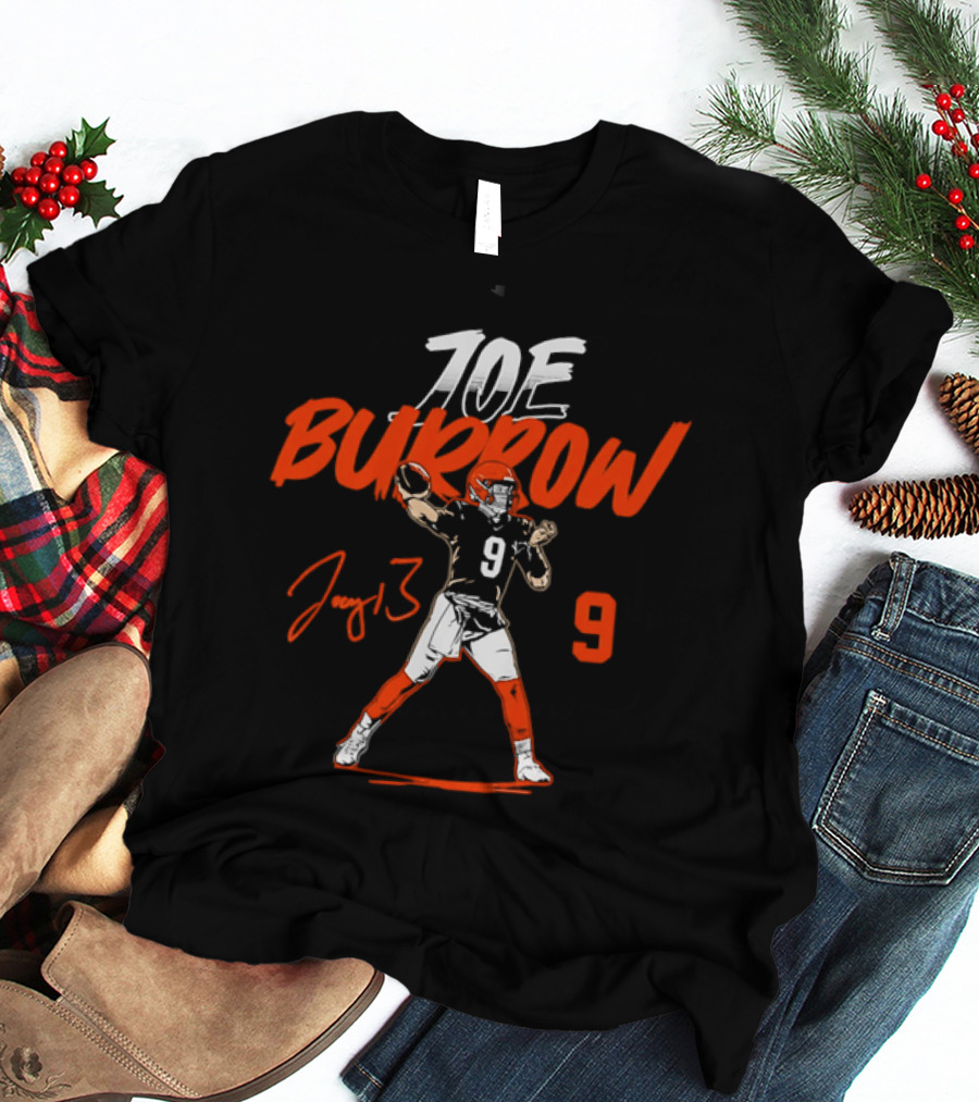 Cincinnati Bengals Joe Burrow Joey B 9 Quarterback Football T-Shirt