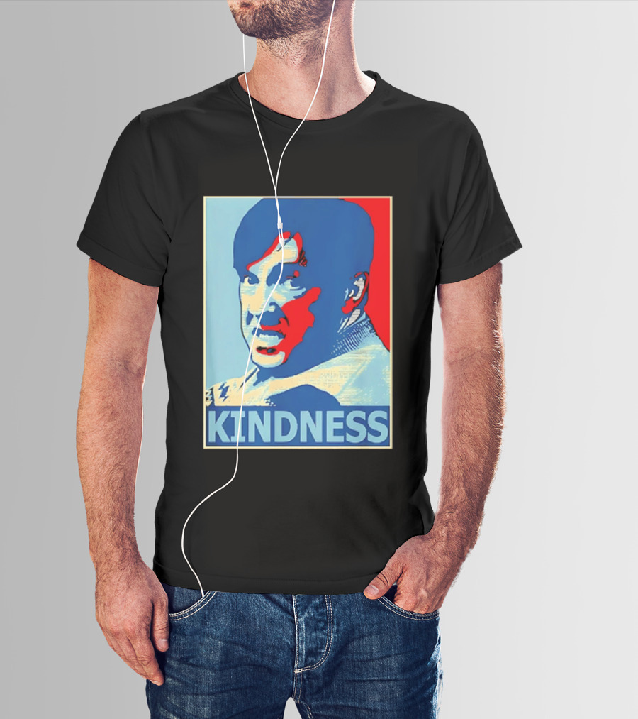 Kindness Mustachioed Man Halftone T-Shirt