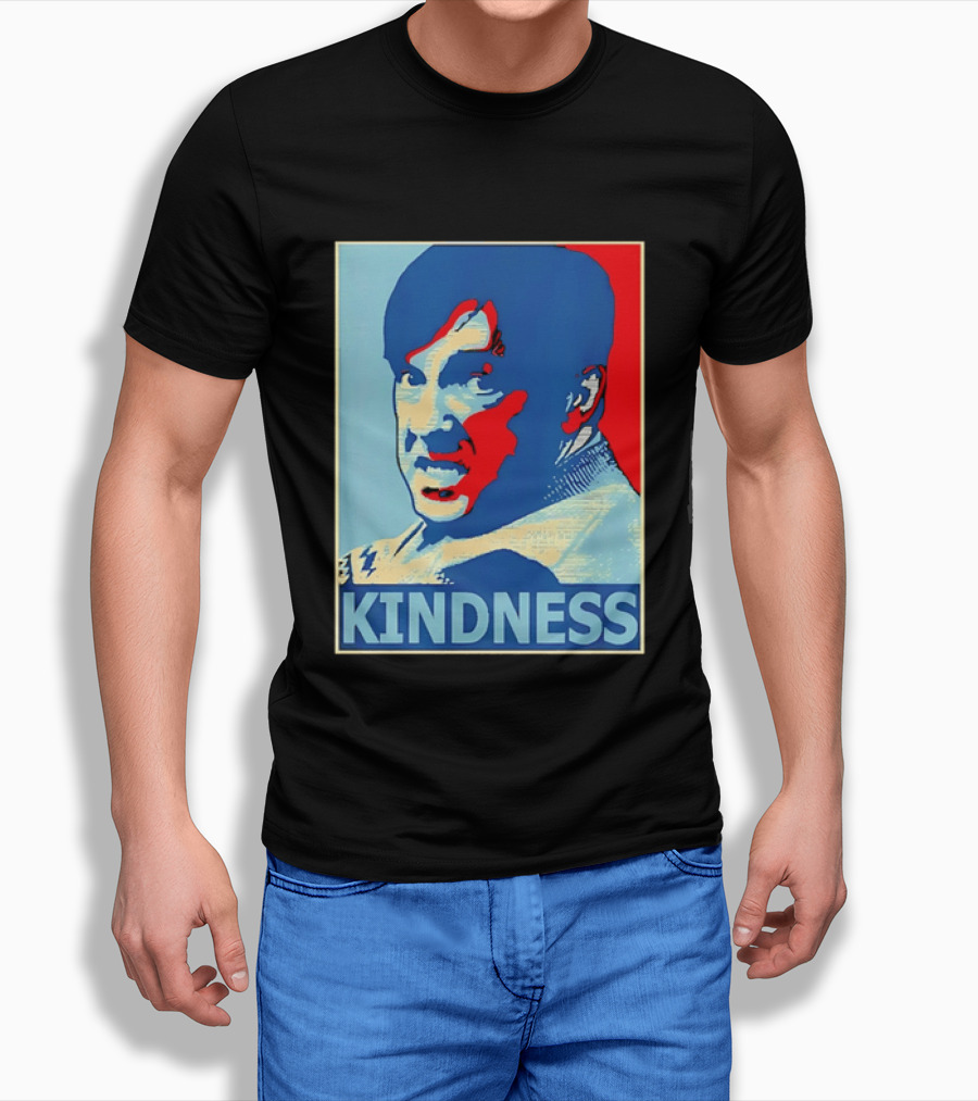 Kindness Mustachioed Man Halftone T-Shirt
