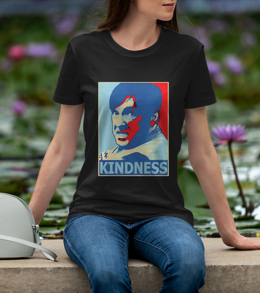 Kindness Mustachioed Man Halftone T-Shirt