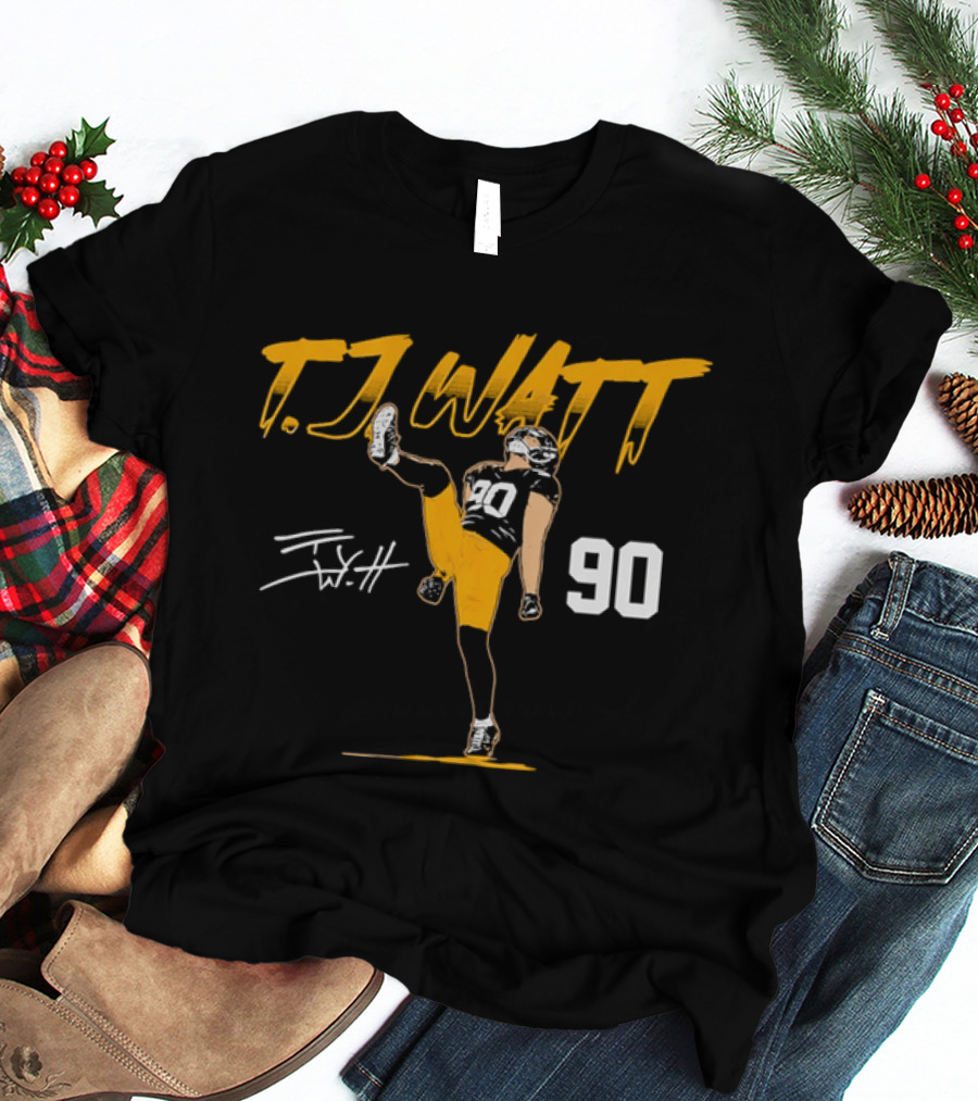 T.J. Watt 90 High Kick Celebration Football Player T-Shirt