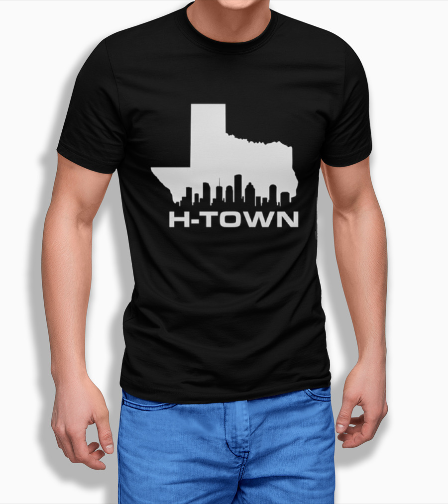 H Town Texas Map Houston Skyline T-Shirt