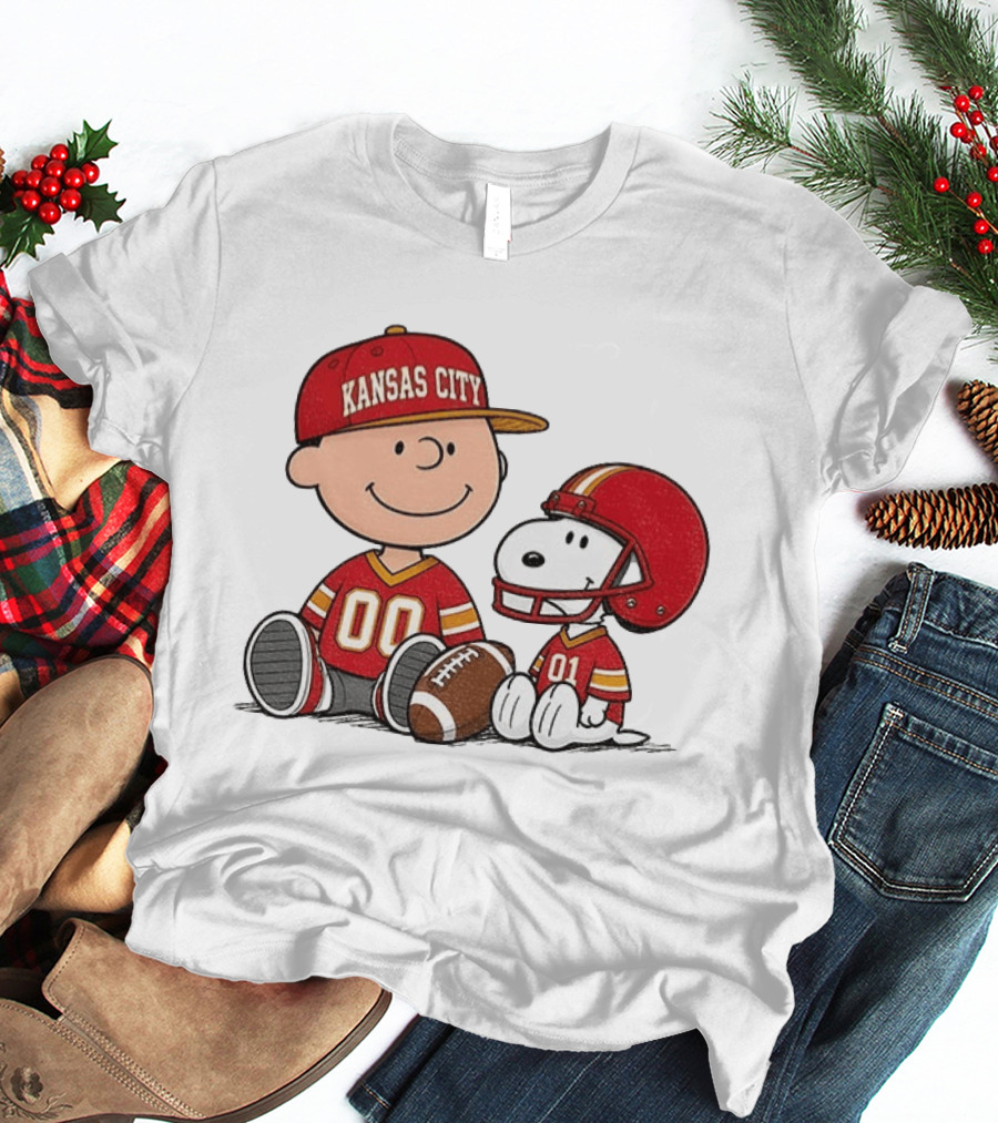 Kansas City Football With Charlie Brown And Snoopy Players T-Shirt