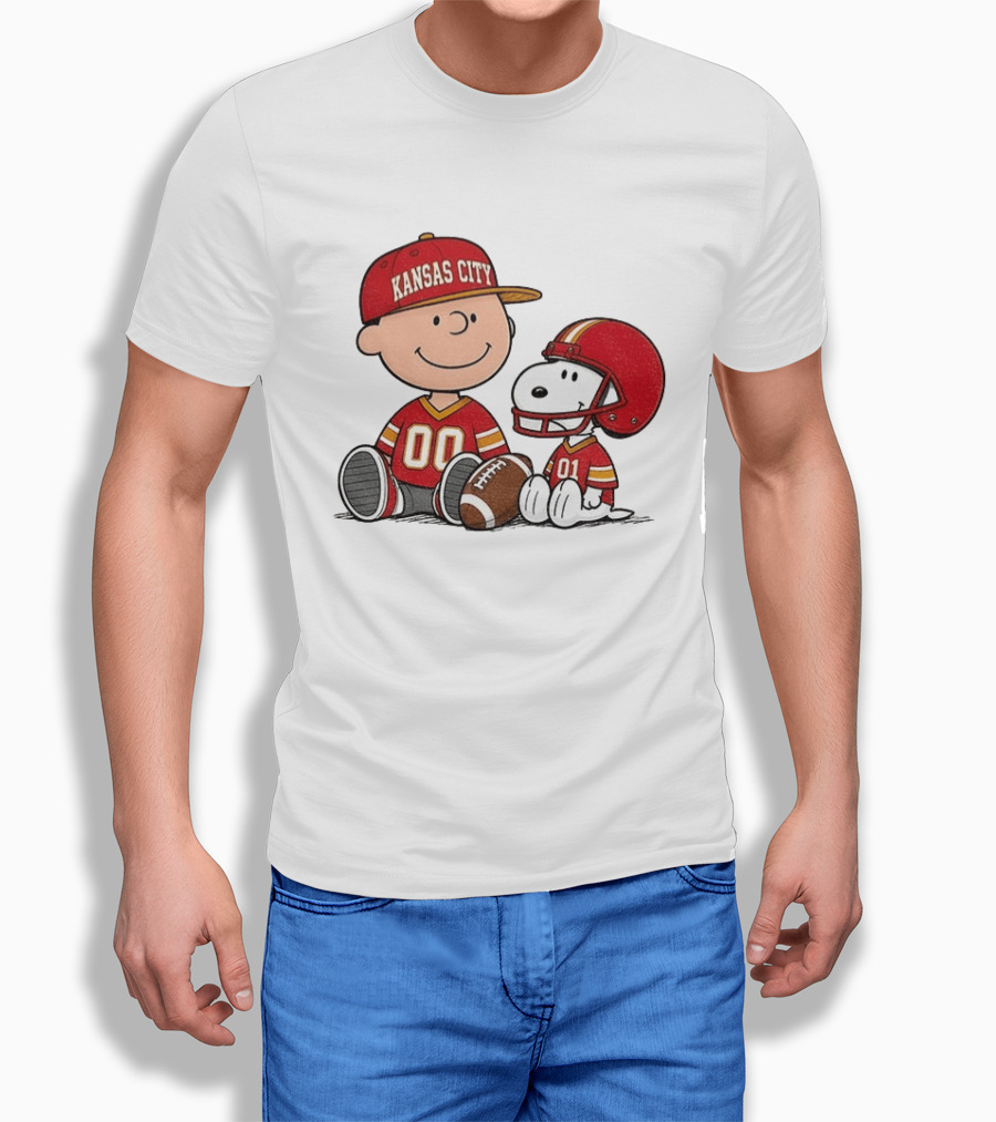 Kansas City Football With Charlie Brown And Snoopy Players T-Shirt