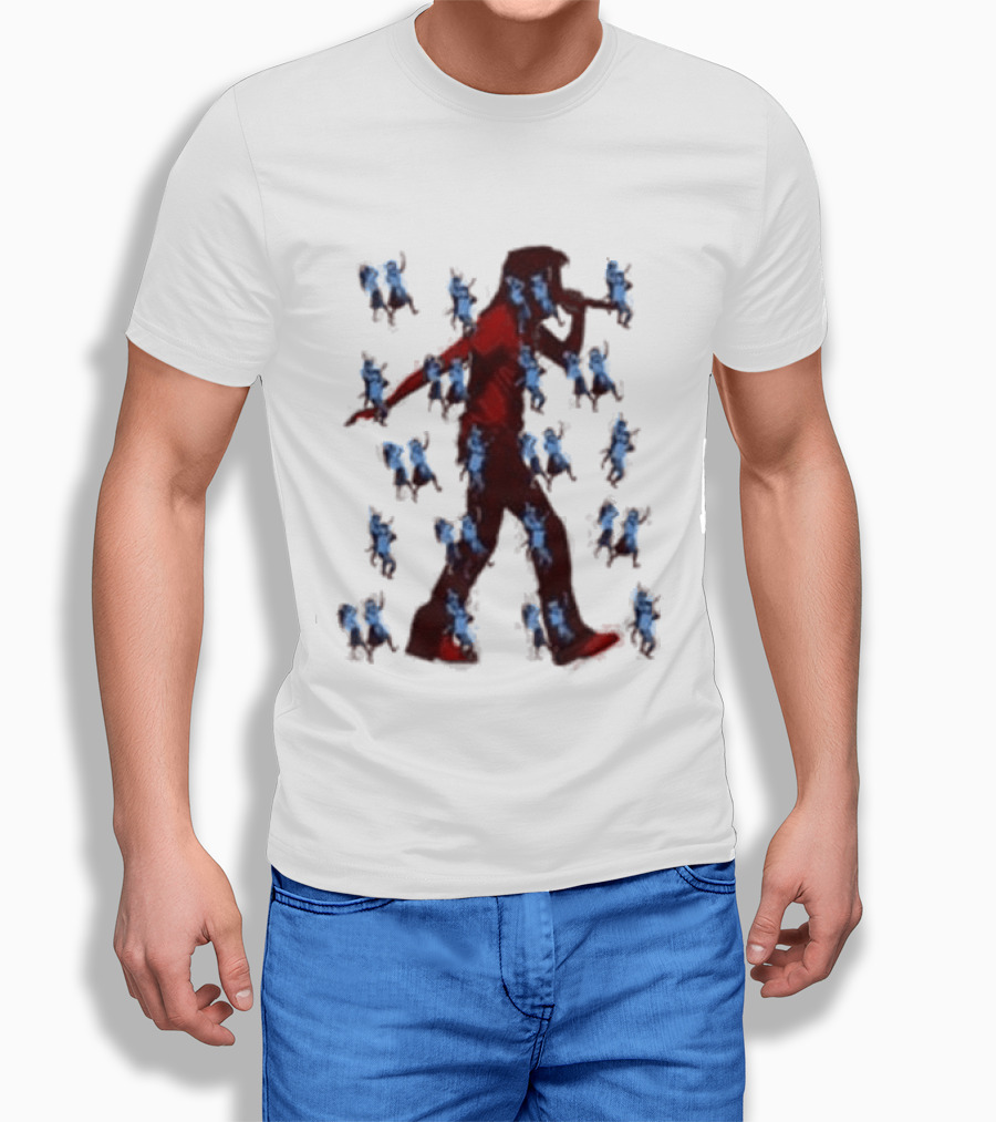 JID Faded White God Does Like Ugly J.I.D. GDLU Blue Floral Shadow T-Shirt