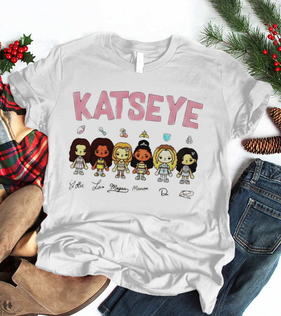 Katseye K Pop Chibi Idol Member Collection T-Shirt