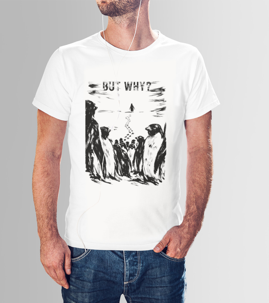 Nihilist Penguin But Why Snow Scene T-Shirt
