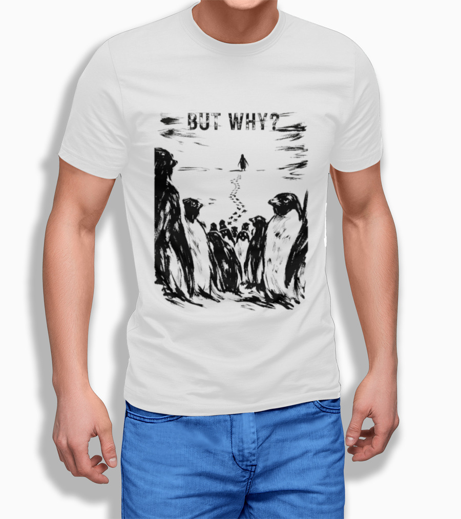Nihilist Penguin But Why Snow Scene T-Shirt