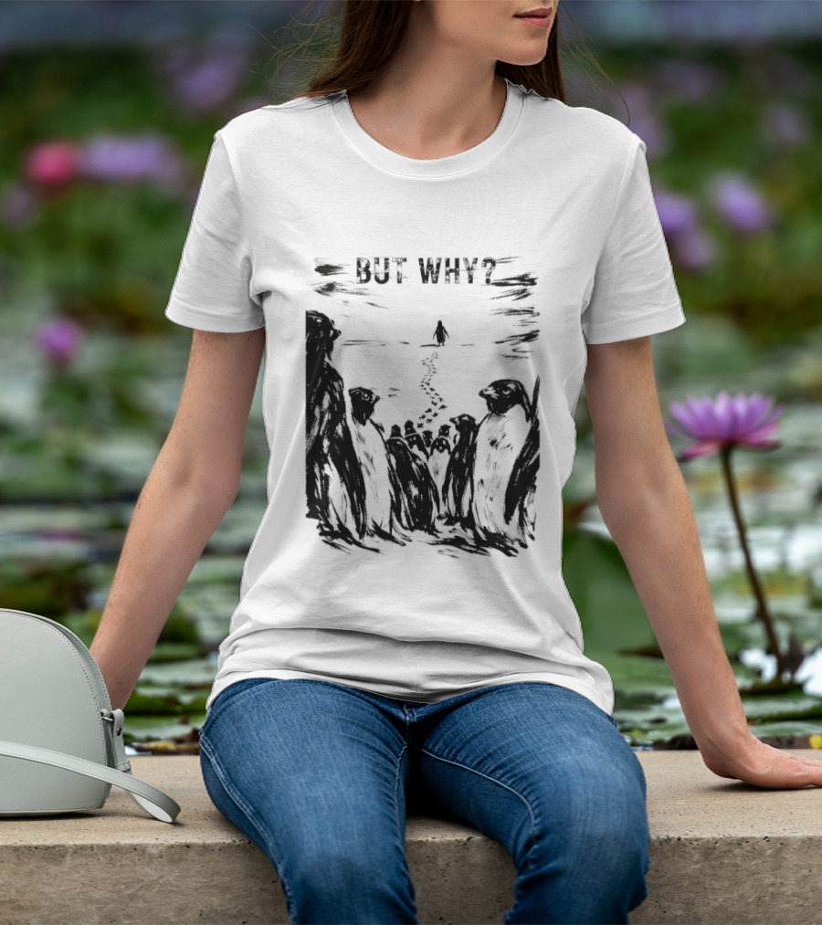 Nihilist Penguin But Why Snow Scene T-Shirt