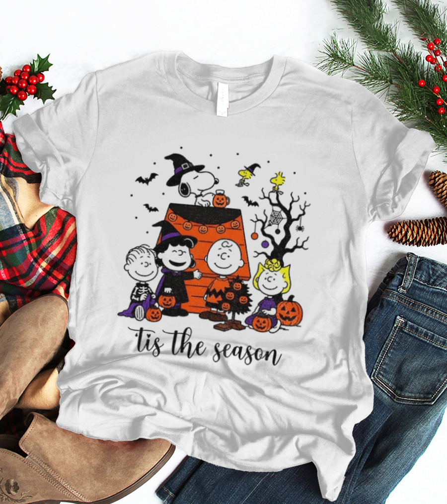 Peanuts Halloween Tis The Season Snoopy Charlie Brown And Friends T-Shirt