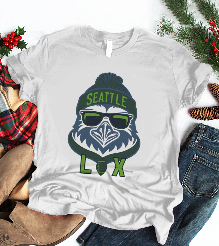 Seattle Seahawk LIX Game Day Beanie Sunglasses Football T-Shirt