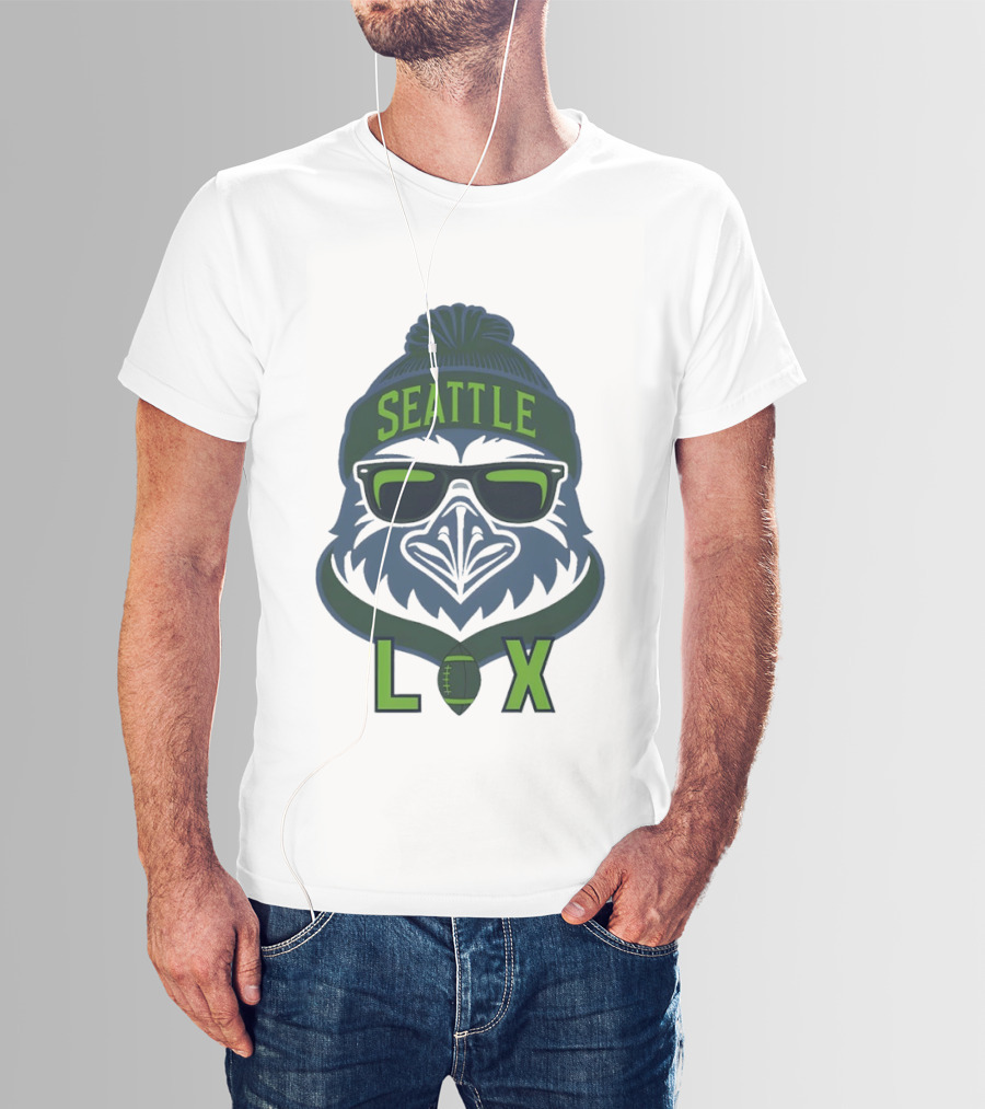 Seattle Seahawk LIX Game Day Beanie Sunglasses Football T-Shirt