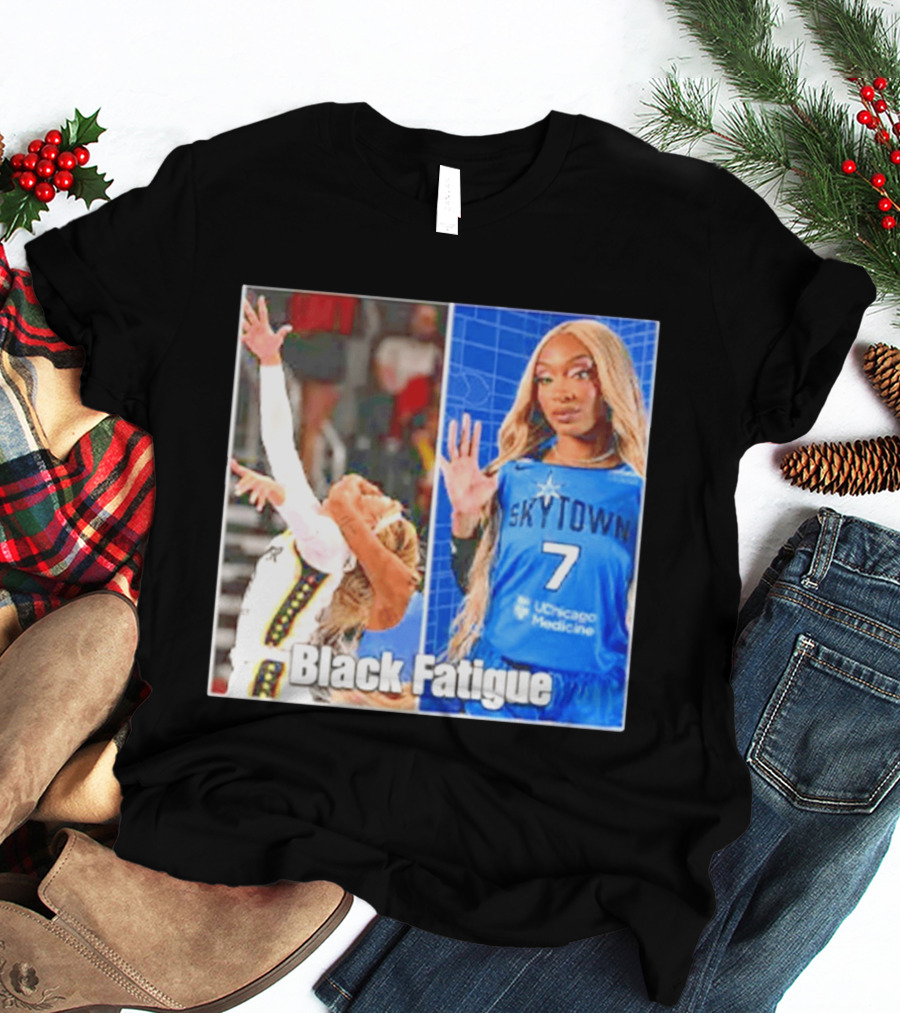 Skytown WNBA Black Fatigue Meme DiJonai Carrington Sophie Cunningham Hard Foul T-Shirt
