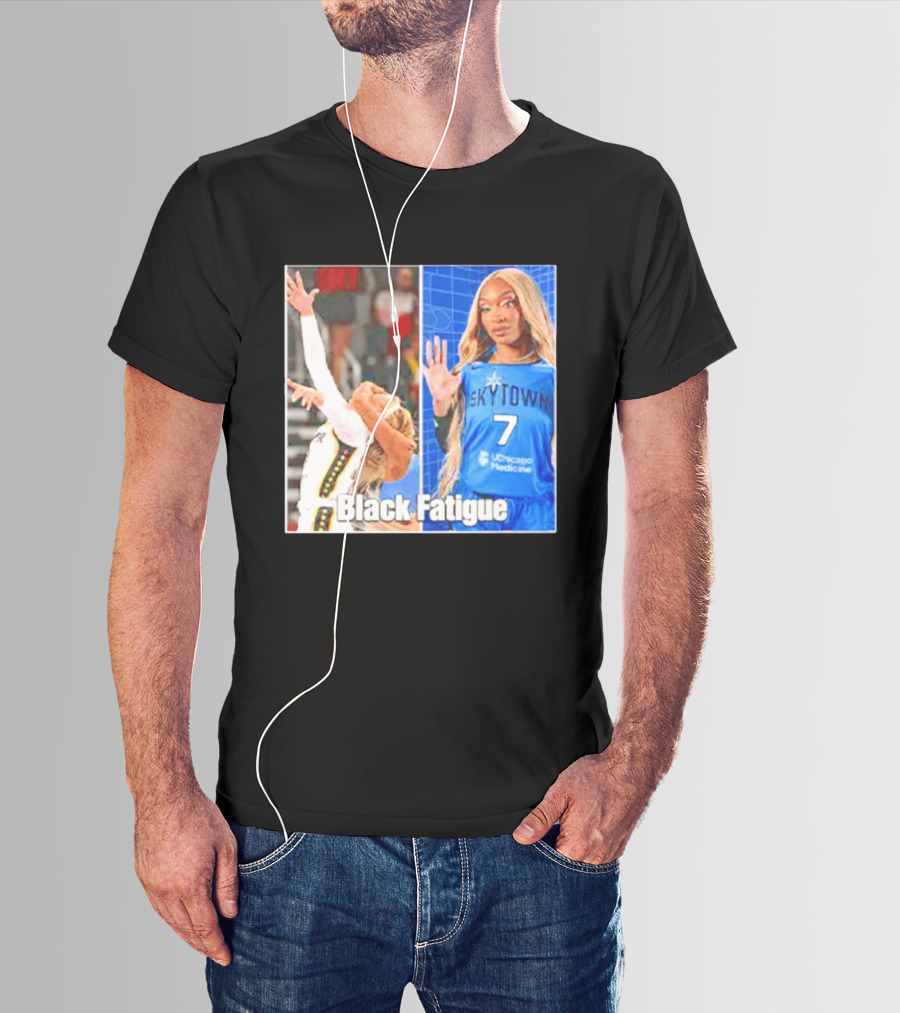 Skytown WNBA Black Fatigue Meme DiJonai Carrington Sophie Cunningham Hard Foul T-Shirt