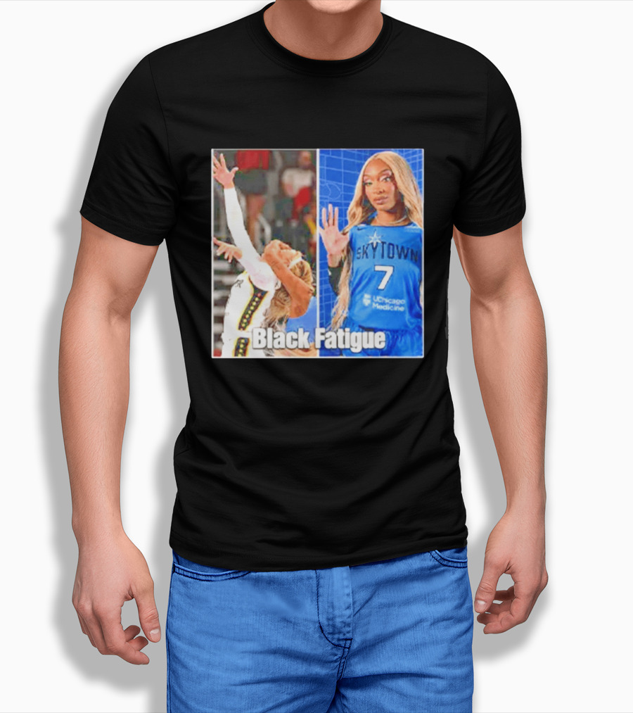 Skytown WNBA Black Fatigue Meme DiJonai Carrington Sophie Cunningham Hard Foul T-Shirt